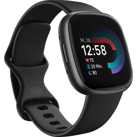 FITBIT Versa 4 Smartwatch Aluminium Elastomer, S/L, Black/Graphite FITBIT