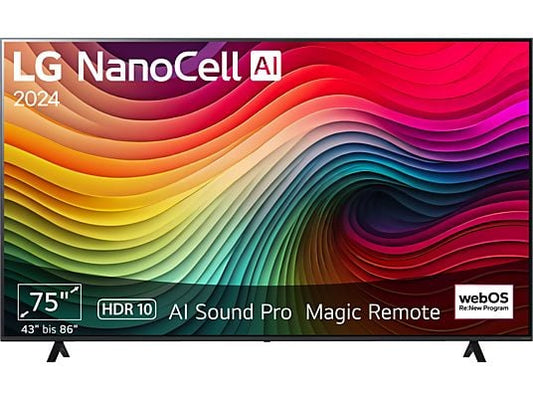 LG 75NANO81T6A NanoCell TV (Flat, 75 Zoll / 190 cm, UHD 4K, SMART TV, webOS 24 mit LG ThinQ) LG