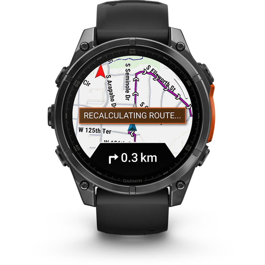 GARMIN fenix® 8 - 47 mm AMOLED Smartwatch Edelstahl Silikon, 22 mm, Schwarz GARMIN