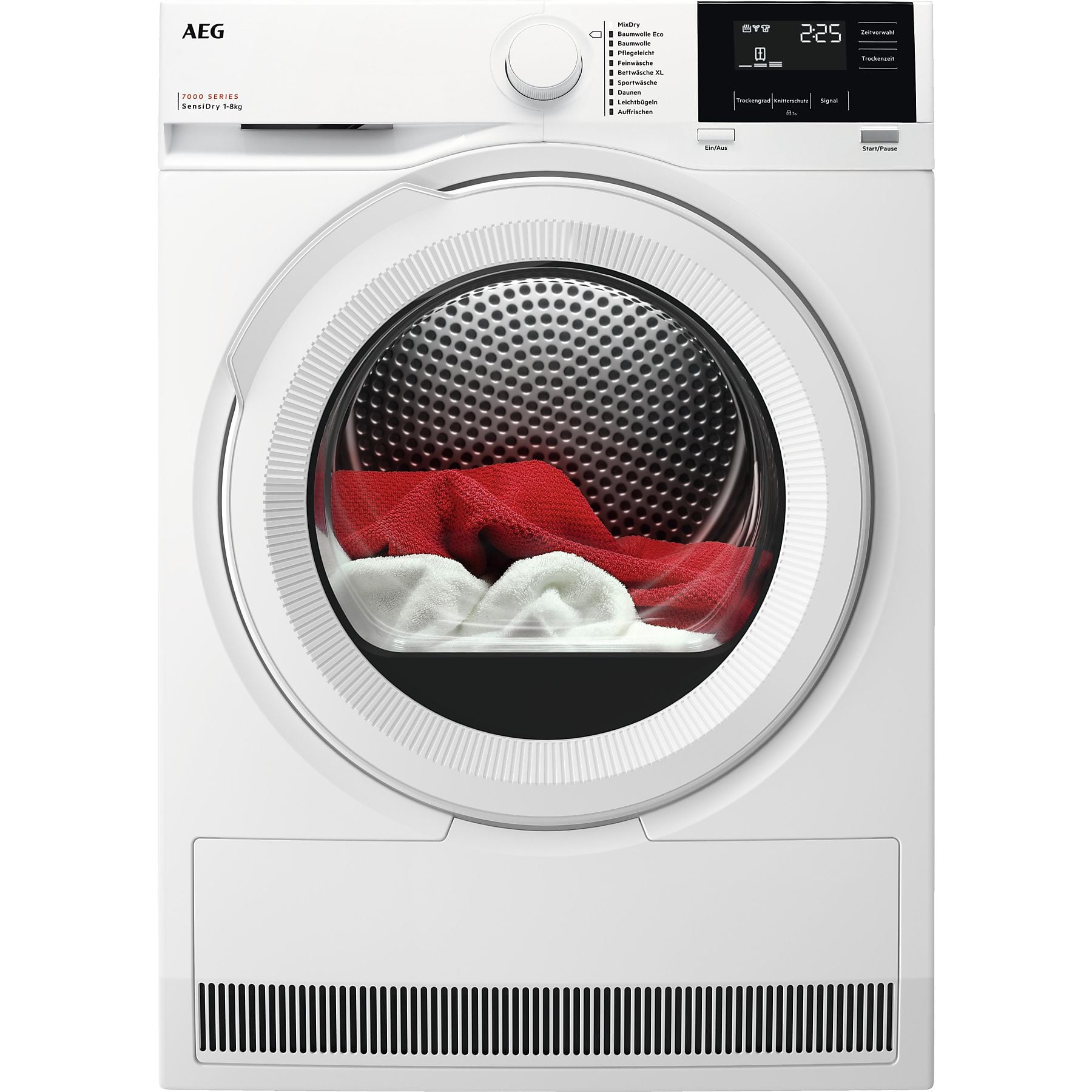 AEG TR7T60580 Wärmepumpentrockner Serie 7000 SensiDry® mit Wärmepumpentechnologie (8 kg, Weiß / Weiß / Weiß) AEG