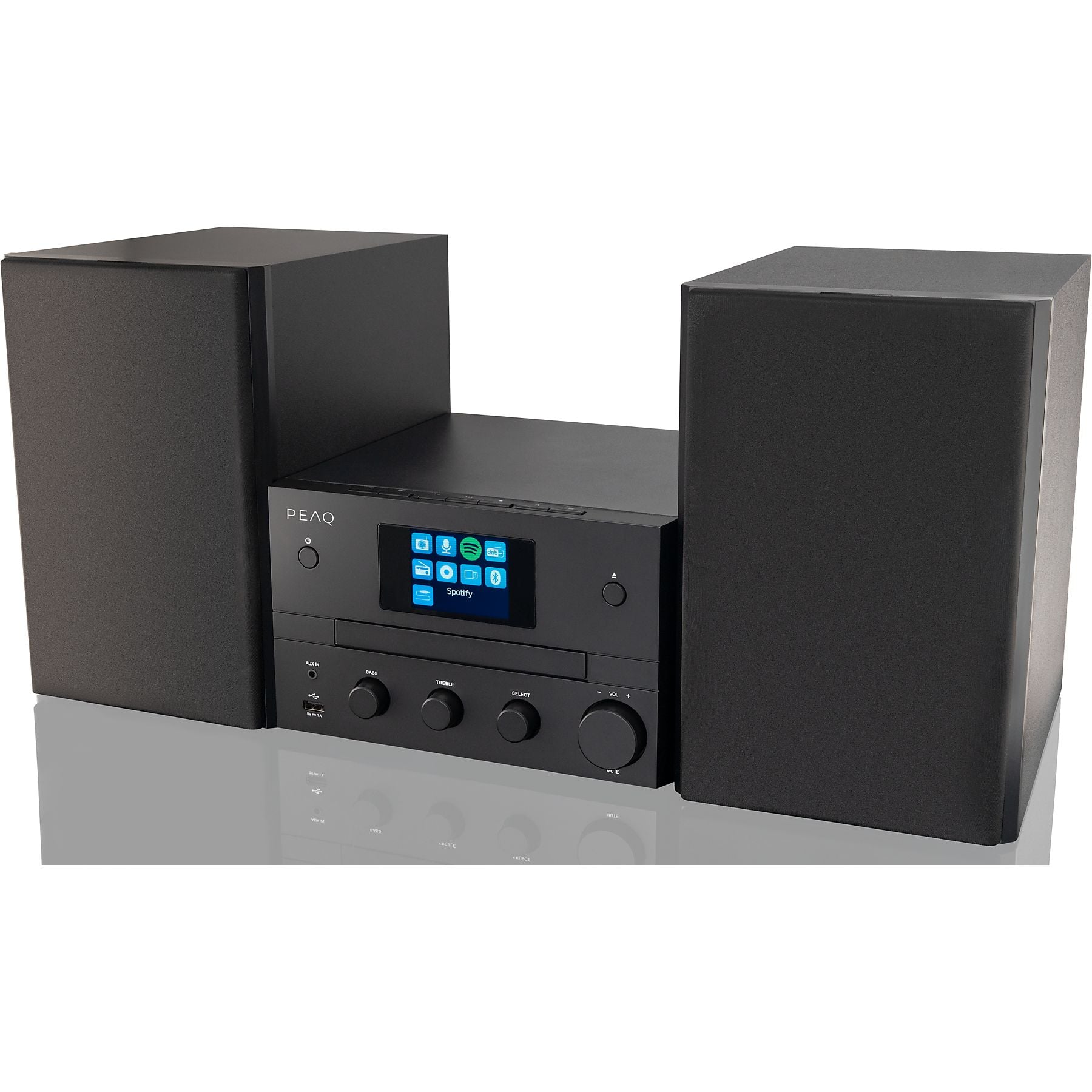 PEAQ PMS 400 Micro Hifi System mit DAB+/FM Tuner (Schwarz) PEAQ