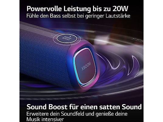 LG XBOOM Go DXG5QGR Bluetooth Lautsprecher, Grau LG