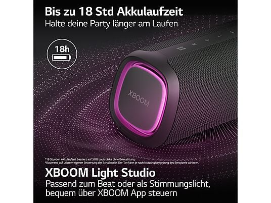 LG XBOOM Go DXG5QGR Bluetooth Lautsprecher, Grau LG