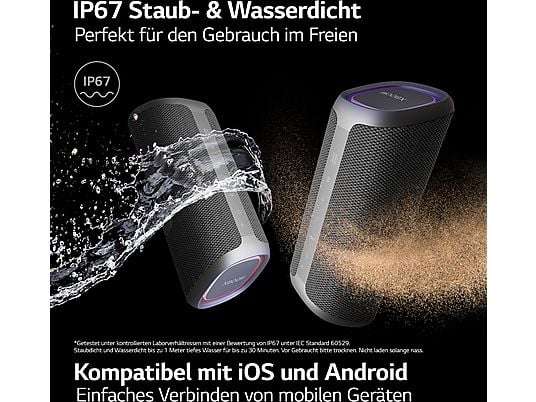 LG XBOOM Go DXG5QGR Bluetooth Lautsprecher, Grau LG