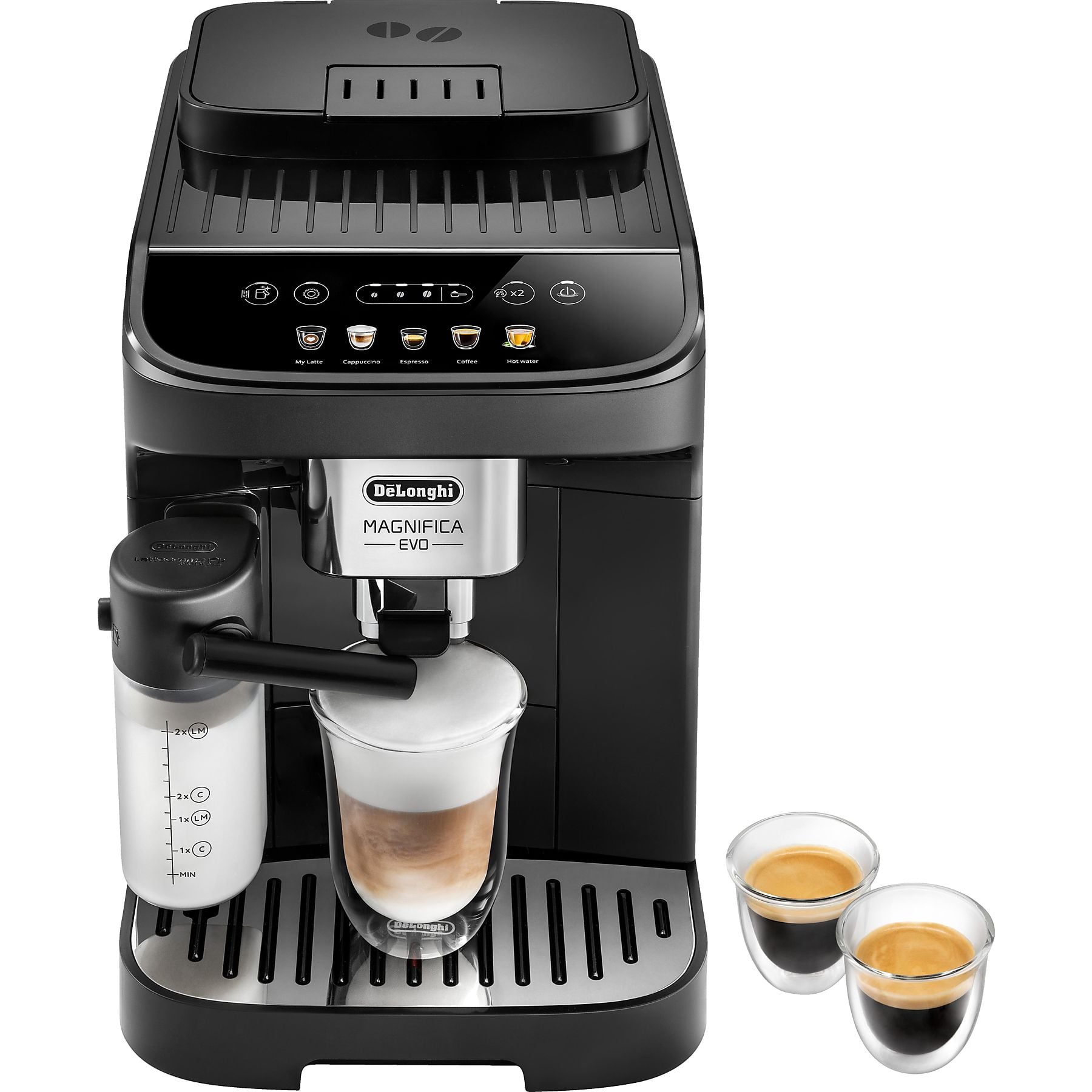 DELONGHI Magnifica Evo ECAM290.61.B - 4 Kaffeespezialitäten, 5 Direktwahltasten, cremiger Milchschaum, einfache Bedienung, Kaffeevollautomat Schwarz DELONGHI