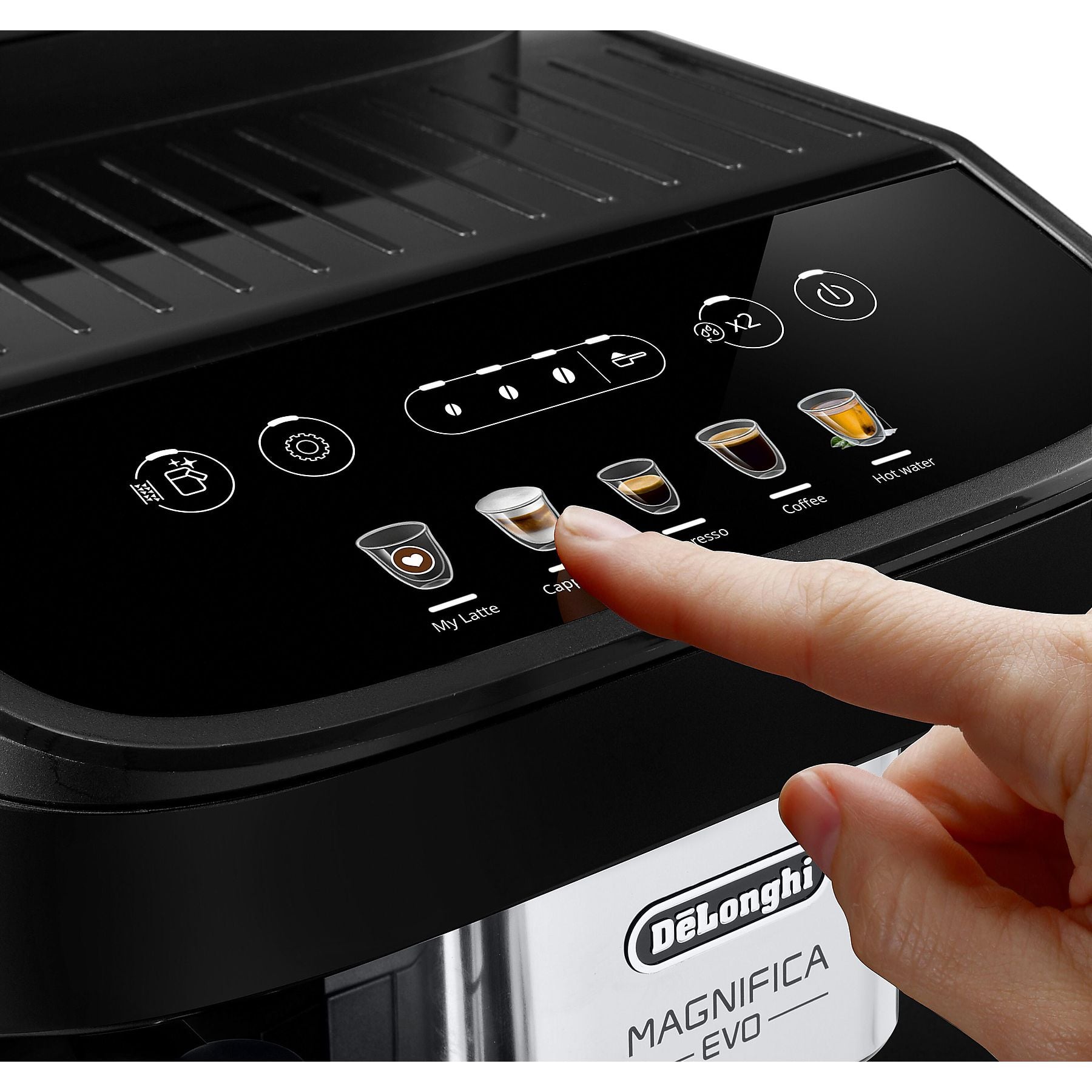 DELONGHI Magnifica Evo ECAM290.61.B - 4 Kaffeespezialitäten, 5 Direktwahltasten, cremiger Milchschaum, einfache Bedienung, Kaffeevollautomat Schwarz DELONGHI