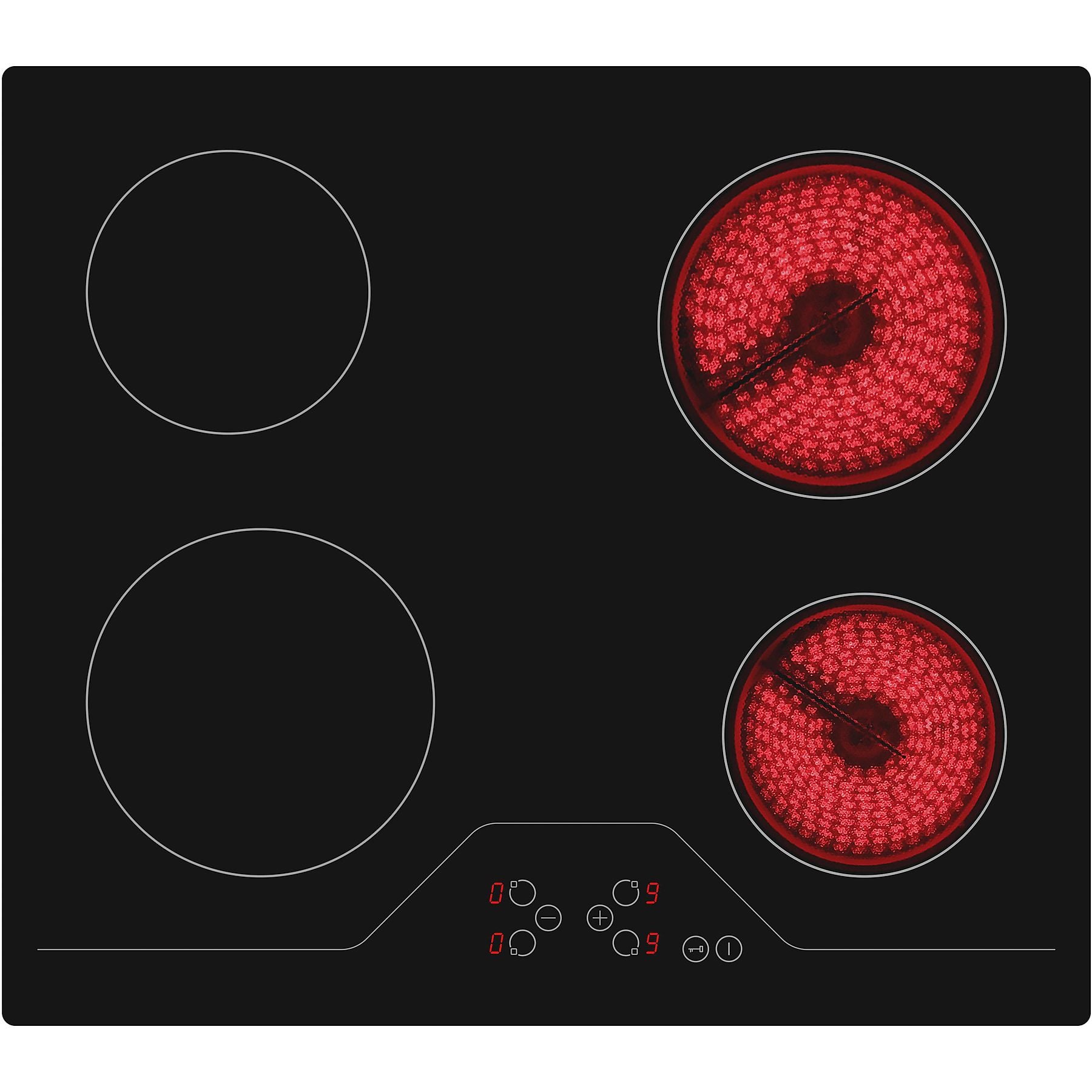 OK. OBH 2611 Elektrokochfeld (520 mm breit, 4 Kochzonen) OK.