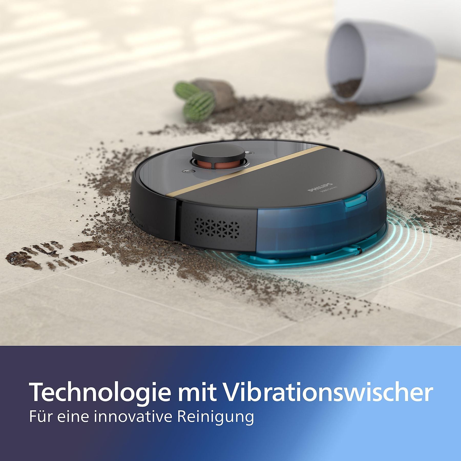 PHILIPS XU7000/01 HomeRun 7000 Series Aqua mit Wischfunktion und App, Hindernissenerkennung, Saugroboter PHILIPS