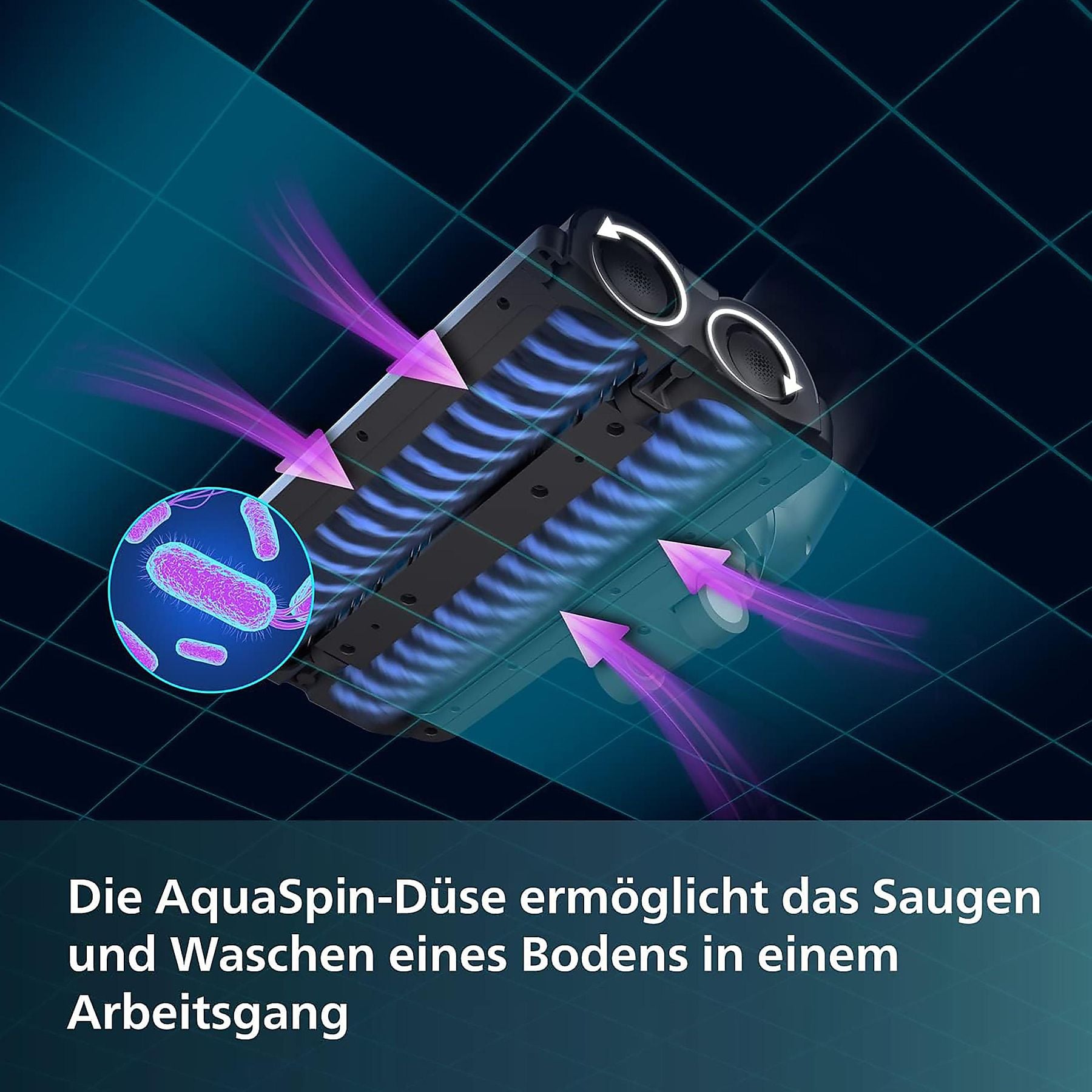 PHILIPS XW7110/01 AquaTrio Cordless Serie 7000 saugen und wischen, kabellos, Akkusauger, Nass-/Trockensauger, Akkubetrieb PHILIPS