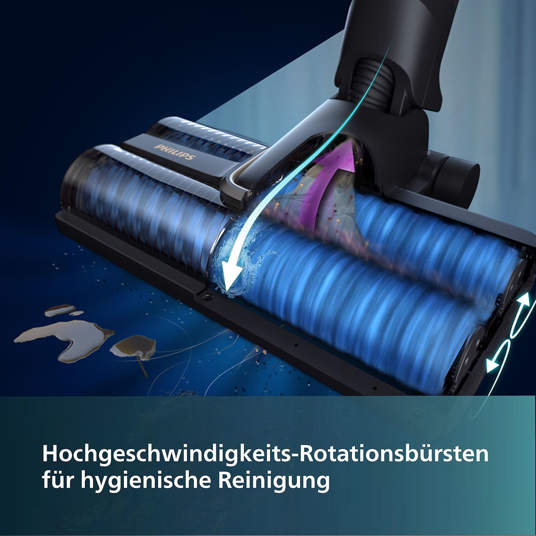 PHILIPS XW7110/01 AquaTrio Cordless Serie 7000 saugen und wischen, kabellos, Akkusauger, Nass-/Trockensauger, Akkubetrieb PHILIPS
