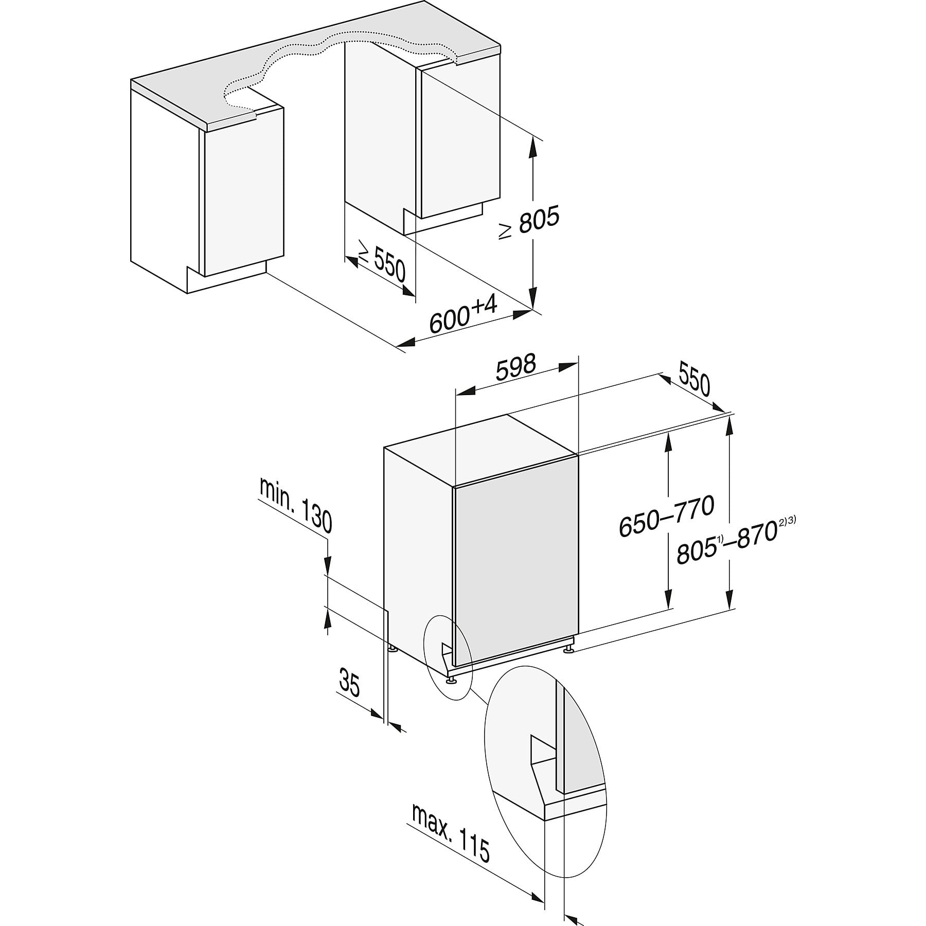 MIELE G 5150 SCVi Active Geschirrspüler (vollintegrierbar, 598 mm breit, 45 dB (A), D) MIELE