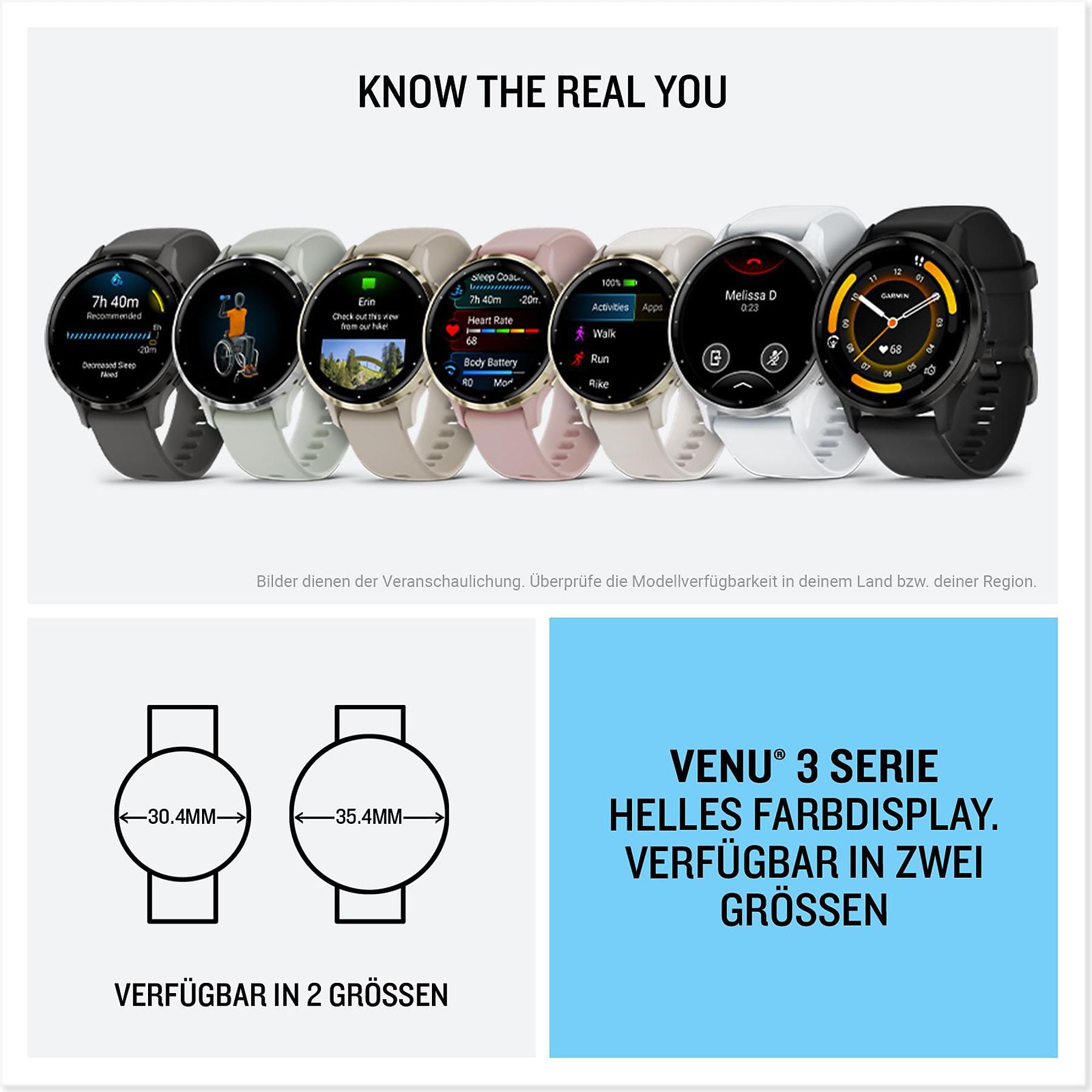 GARMIN VENU® 3s Smartwatch faserverstärktes Polymer Silikon, 18 mm, French Gray/Softgold GARMIN