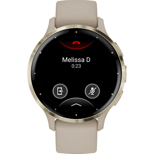 GARMIN VENU® 3s Smartwatch faserverstärktes Polymer Silikon, 18 mm, French Gray/Softgold GARMIN