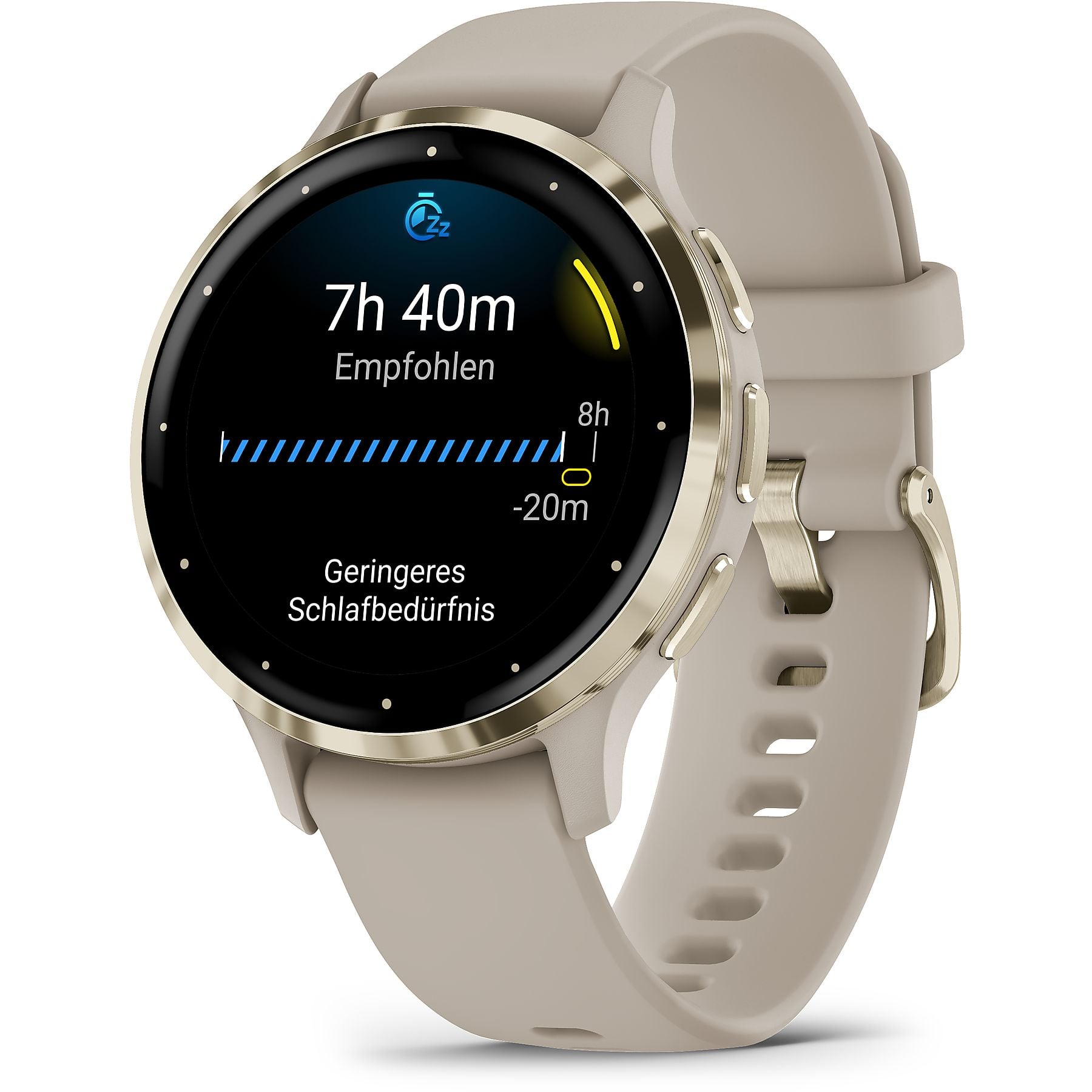 GARMIN VENU® 3s Smartwatch faserverstärktes Polymer Silikon, 18 mm, French Gray/Softgold GARMIN