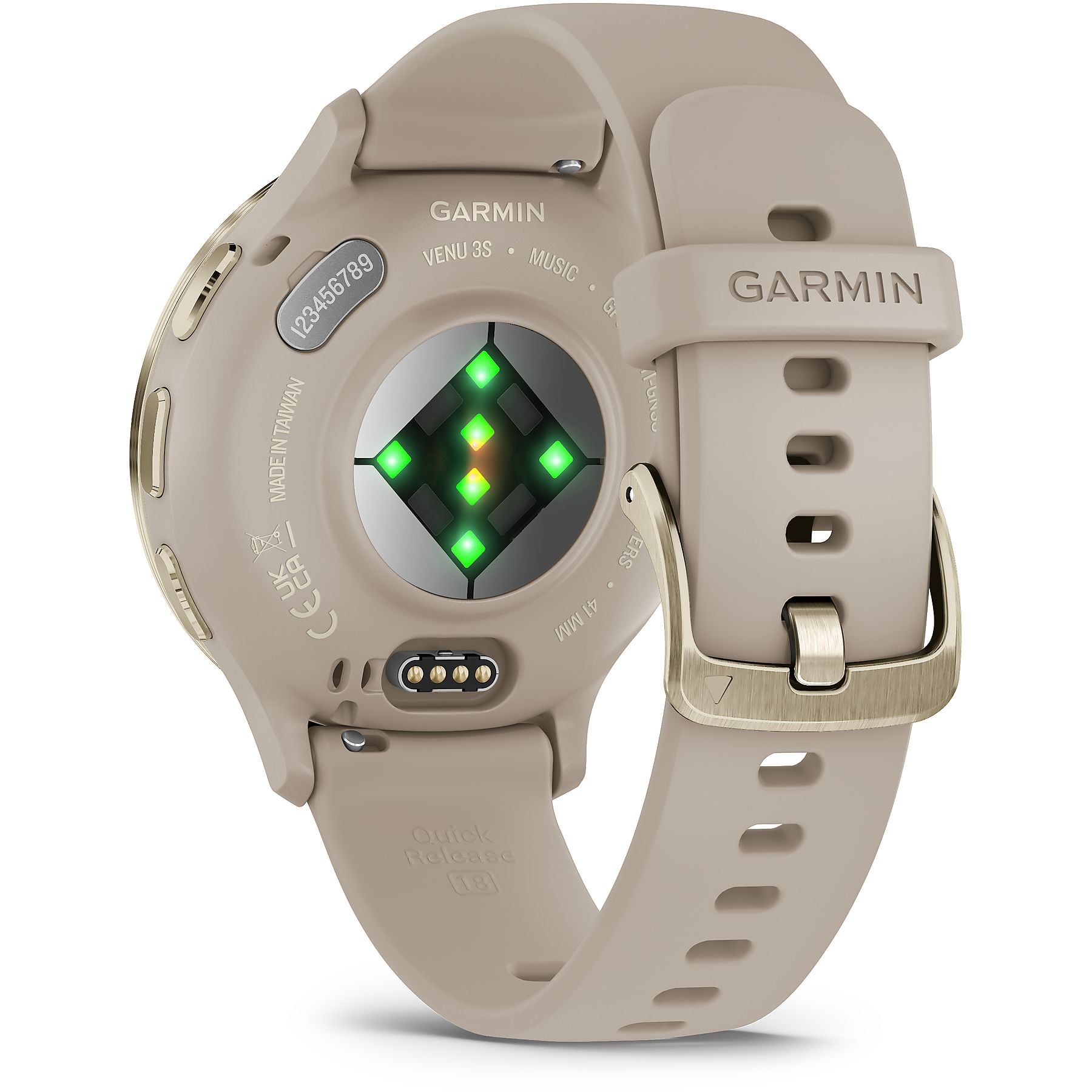 GARMIN VENU® 3s Smartwatch faserverstärktes Polymer Silikon, 18 mm, French Gray/Softgold GARMIN