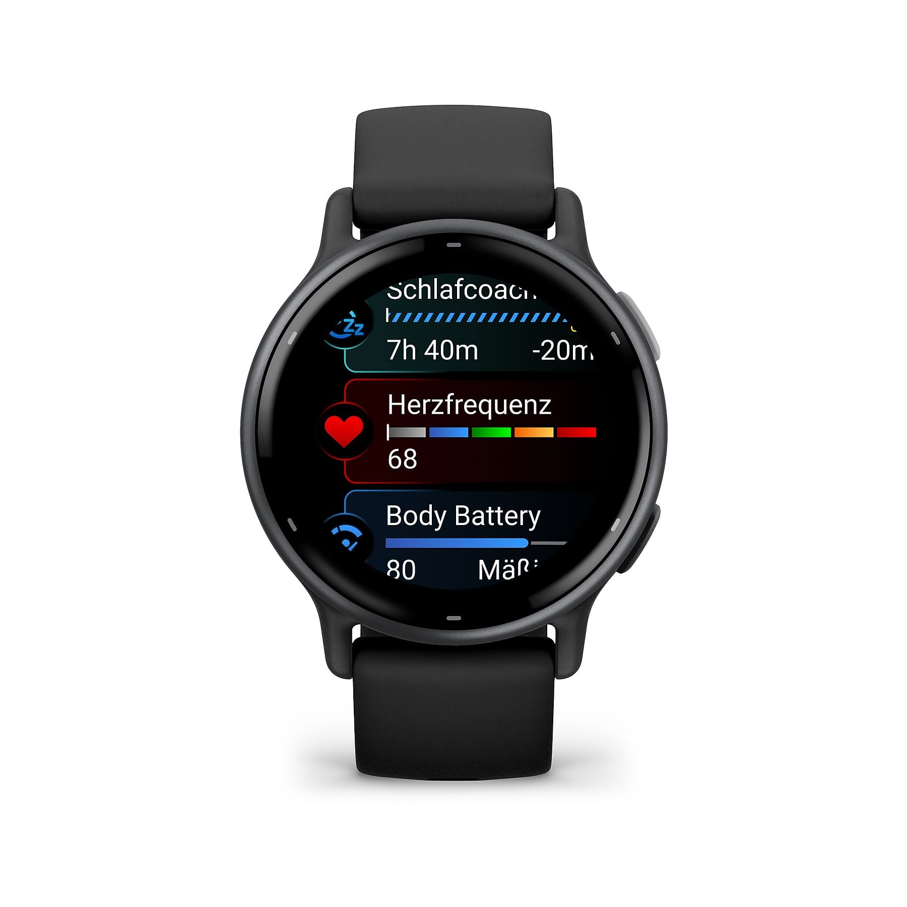 GARMIN VIVOACTIVE® 5 MUSIC Smartwatch faserverstärktes Polymer Silikon, 20mm, Schwarz/Schiefergrau GARMIN