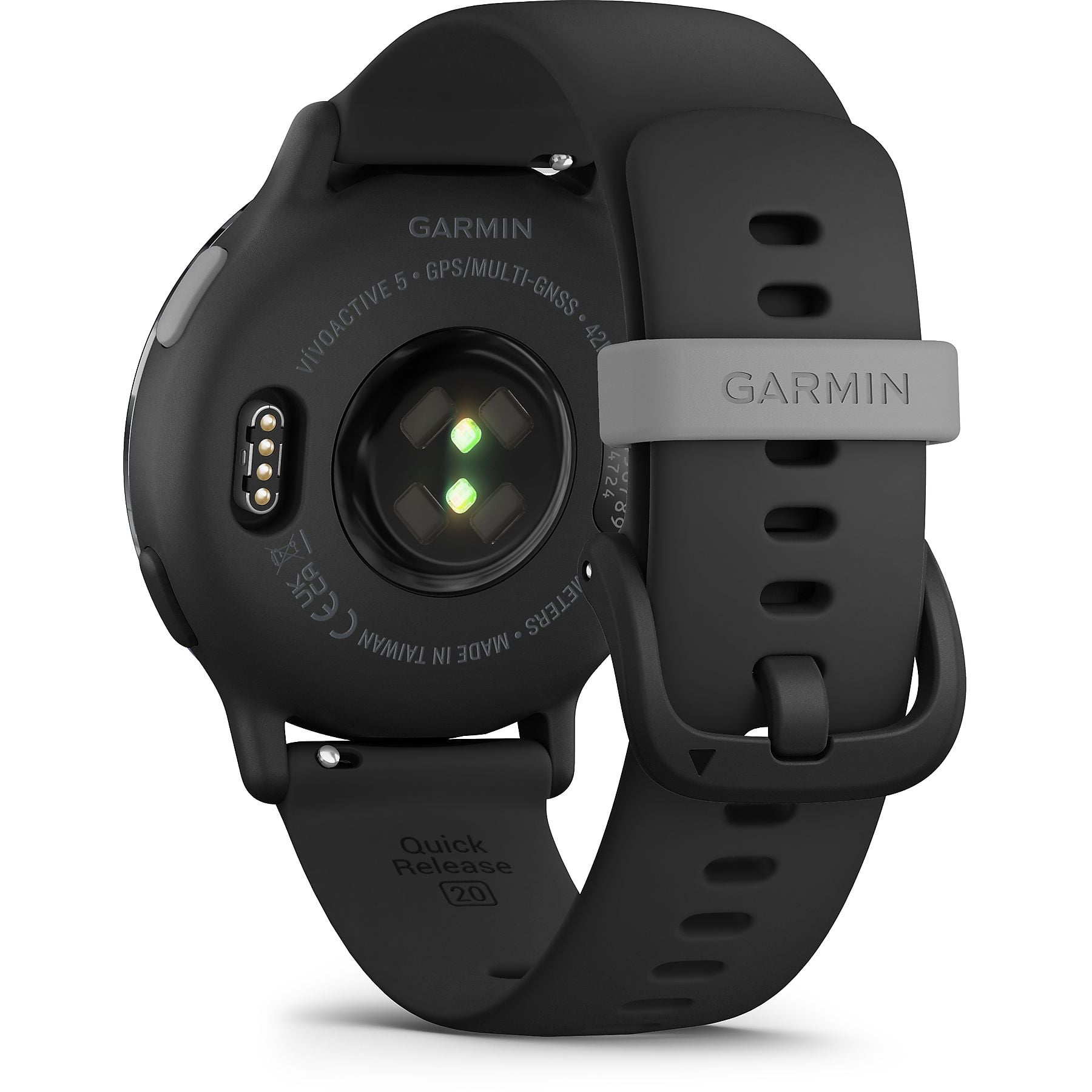 GARMIN VIVOACTIVE® 5 MUSIC Smartwatch faserverstärktes Polymer Silikon, 20mm, Schwarz/Schiefergrau GARMIN