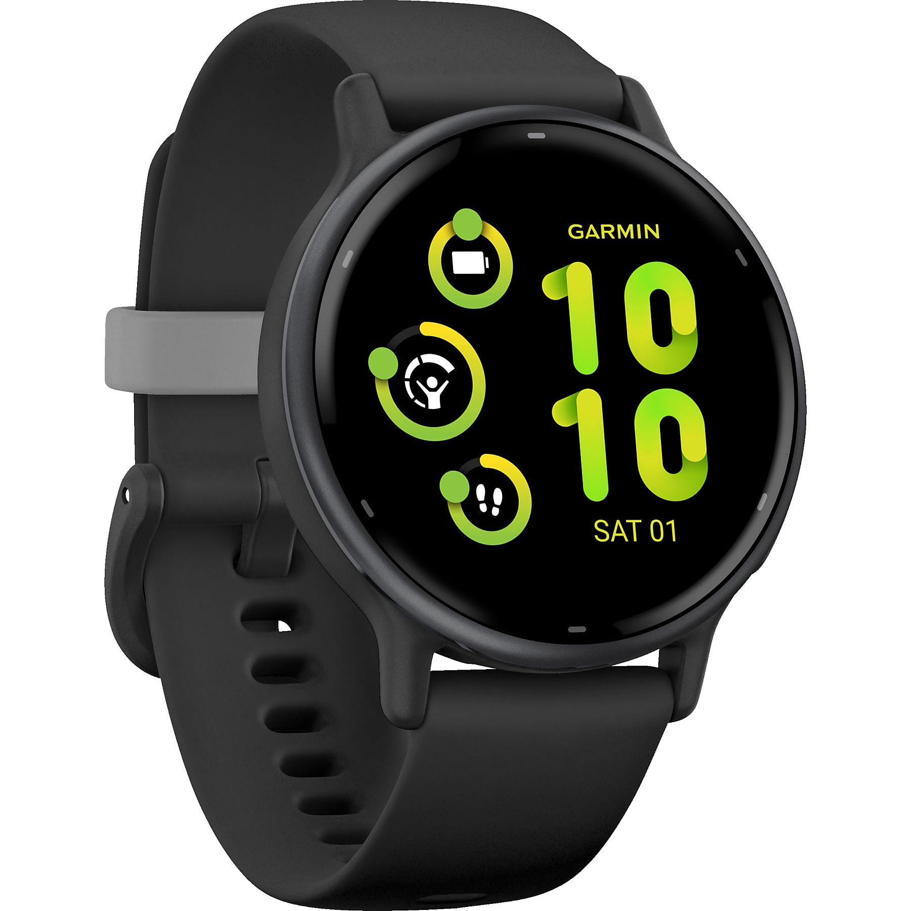 GARMIN VIVOACTIVE® 5 MUSIC Smartwatch faserverstärktes Polymer Silikon, 20mm, Schwarz/Schiefergrau GARMIN