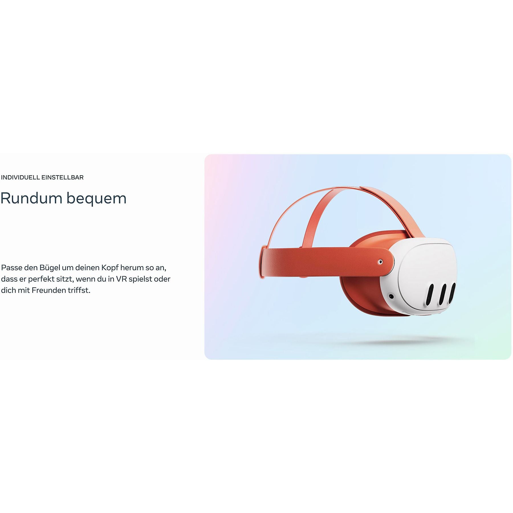 META Headset-Einlagen und -Riemen für Meta Quest 3 (Blood Orange) Zubehör für VR Brille META
