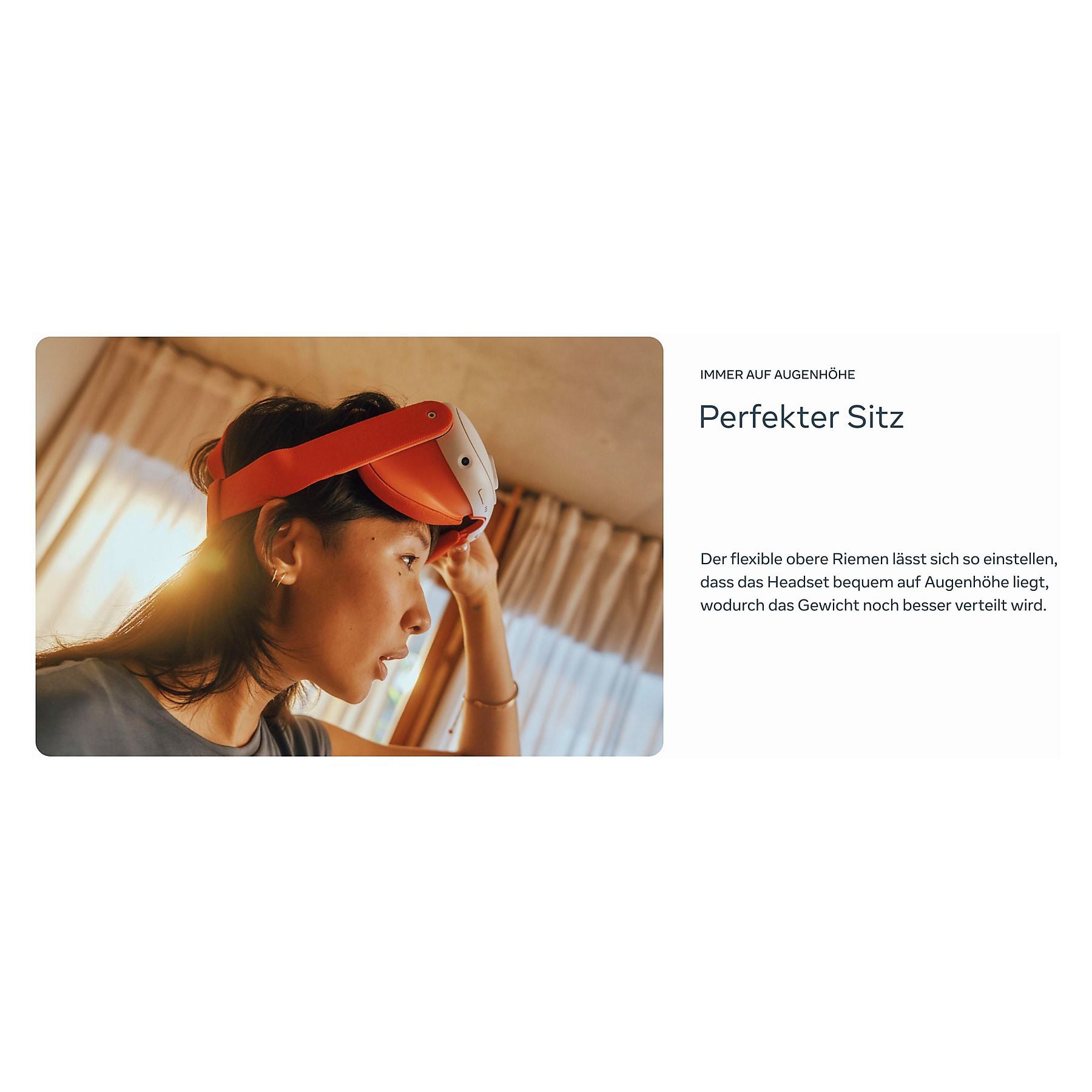 META Headset-Einlagen und -Riemen für Meta Quest 3 (Blood Orange) Zubehör für VR Brille META