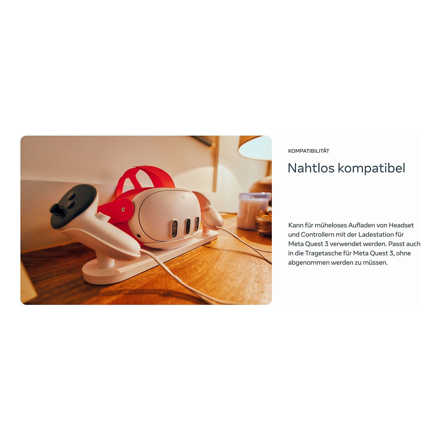 META Headset-Einlagen und -Riemen für Meta Quest 3 (Blood Orange) Zubehör für VR Brille META