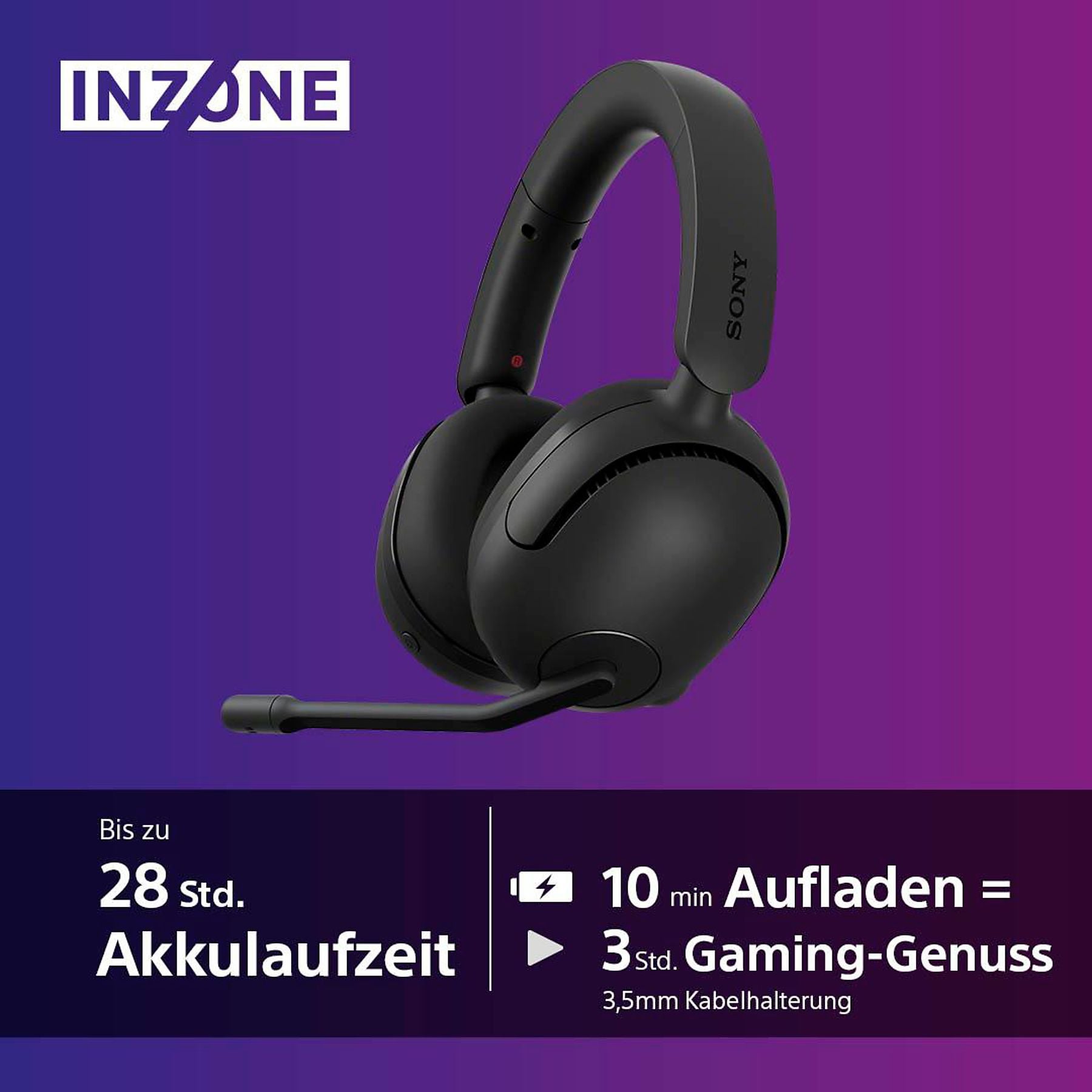 SONY WHG500 INZONE H5, Over-ear Gaming Headset Schwarz SONY