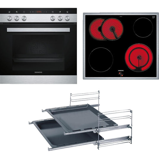 SIEMENS EQ411TA10 iQ100 (Backofen), iQ300 (Kochfeld), Einbauherdset (Elektrokochfeld, A, 66 l) SIEMENS
