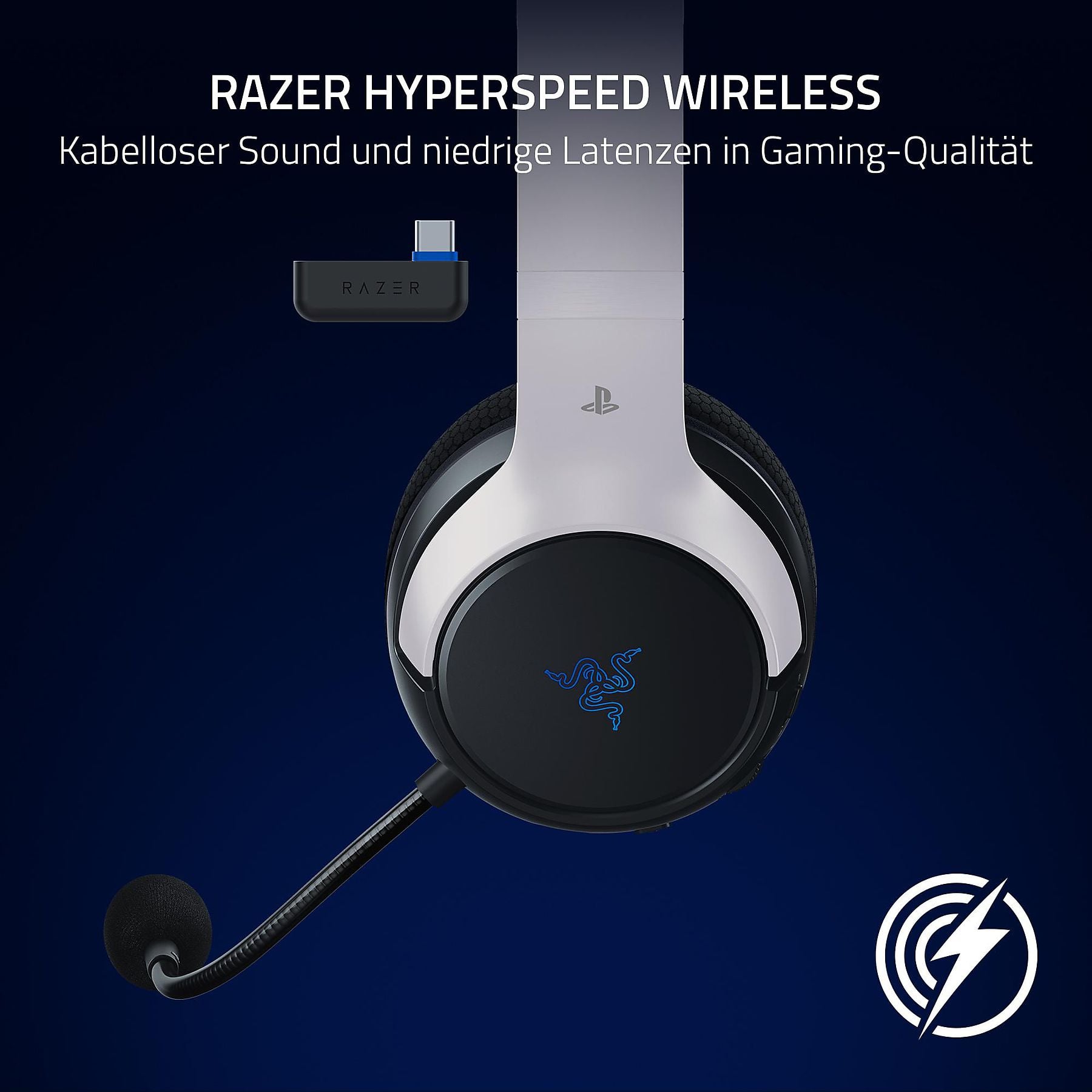 RAZER Kaira HyperSpeed für PlayStation 5, Over-ear Gaming Headset Weiß RAZER
