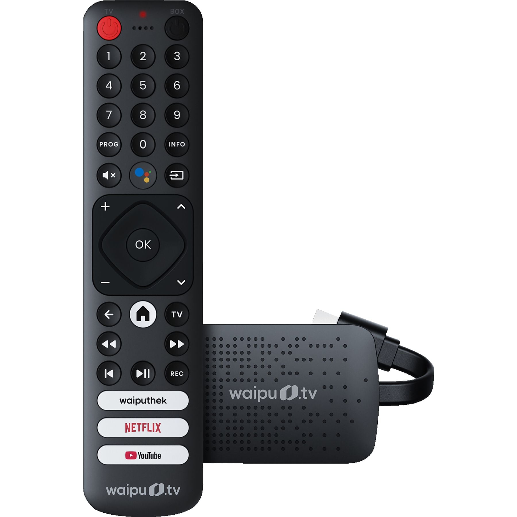 WAIPU.TV 4K Stick + Fernbedienung Streaming Stick, Schwarz WAIPU.TV