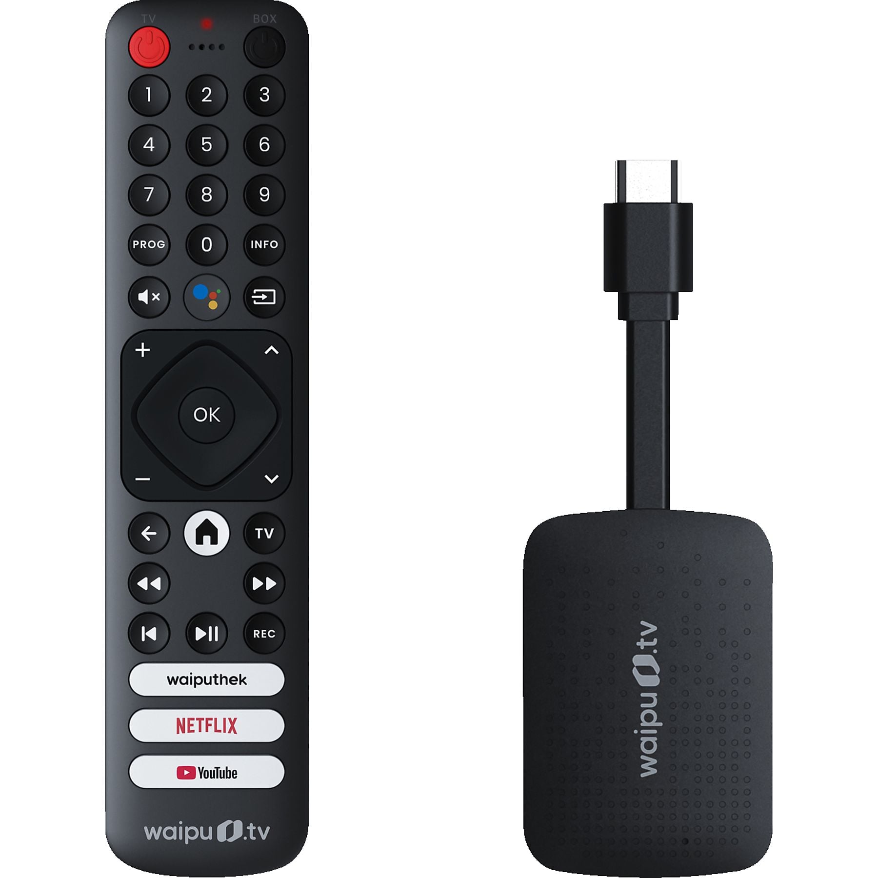 WAIPU.TV 4K Stick + Fernbedienung Streaming Stick, Schwarz WAIPU.TV