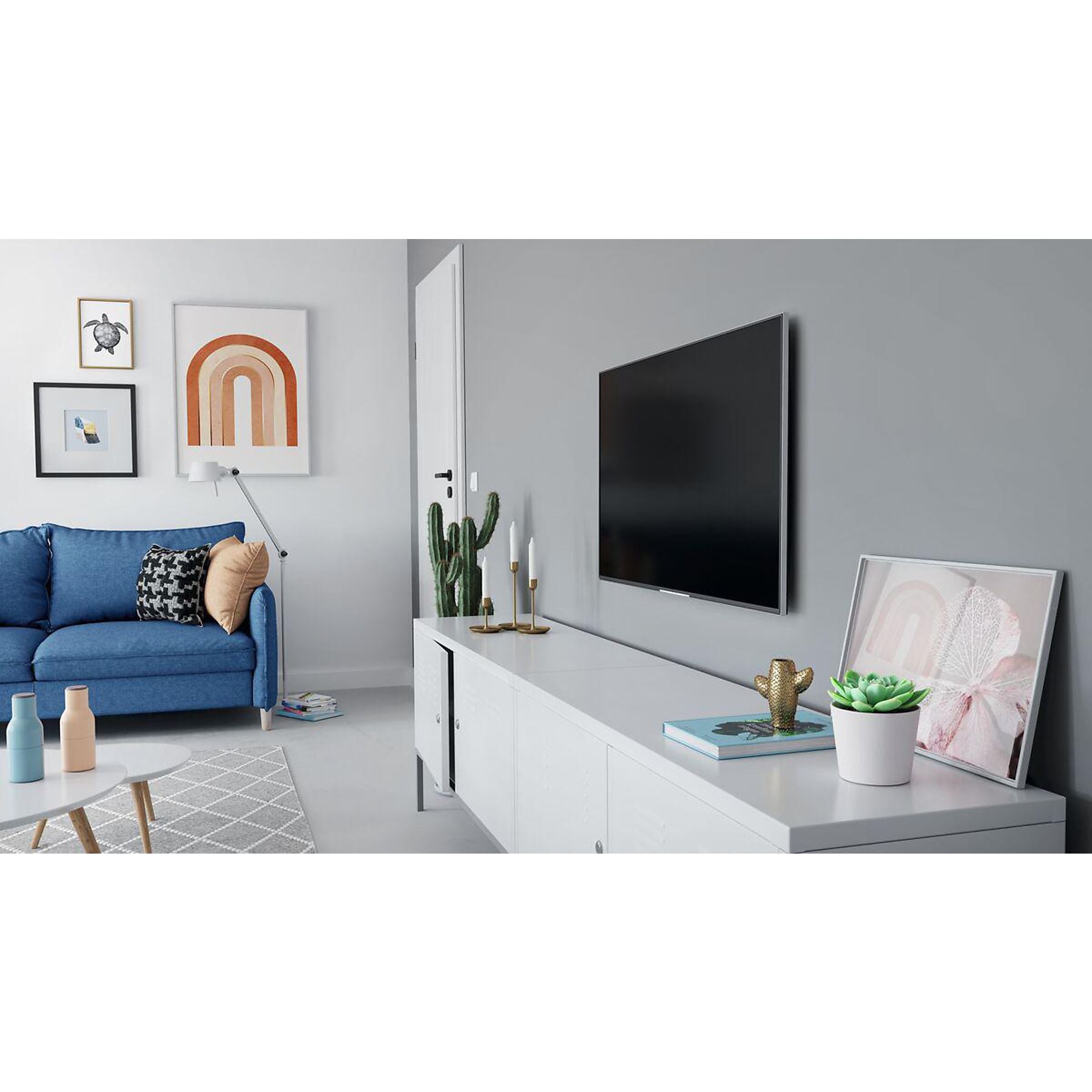 VOGEL´S TVM 1609 Flache TV Wandhalterung, max. 100 Zoll, Starr, Schwarz VOGEL´S