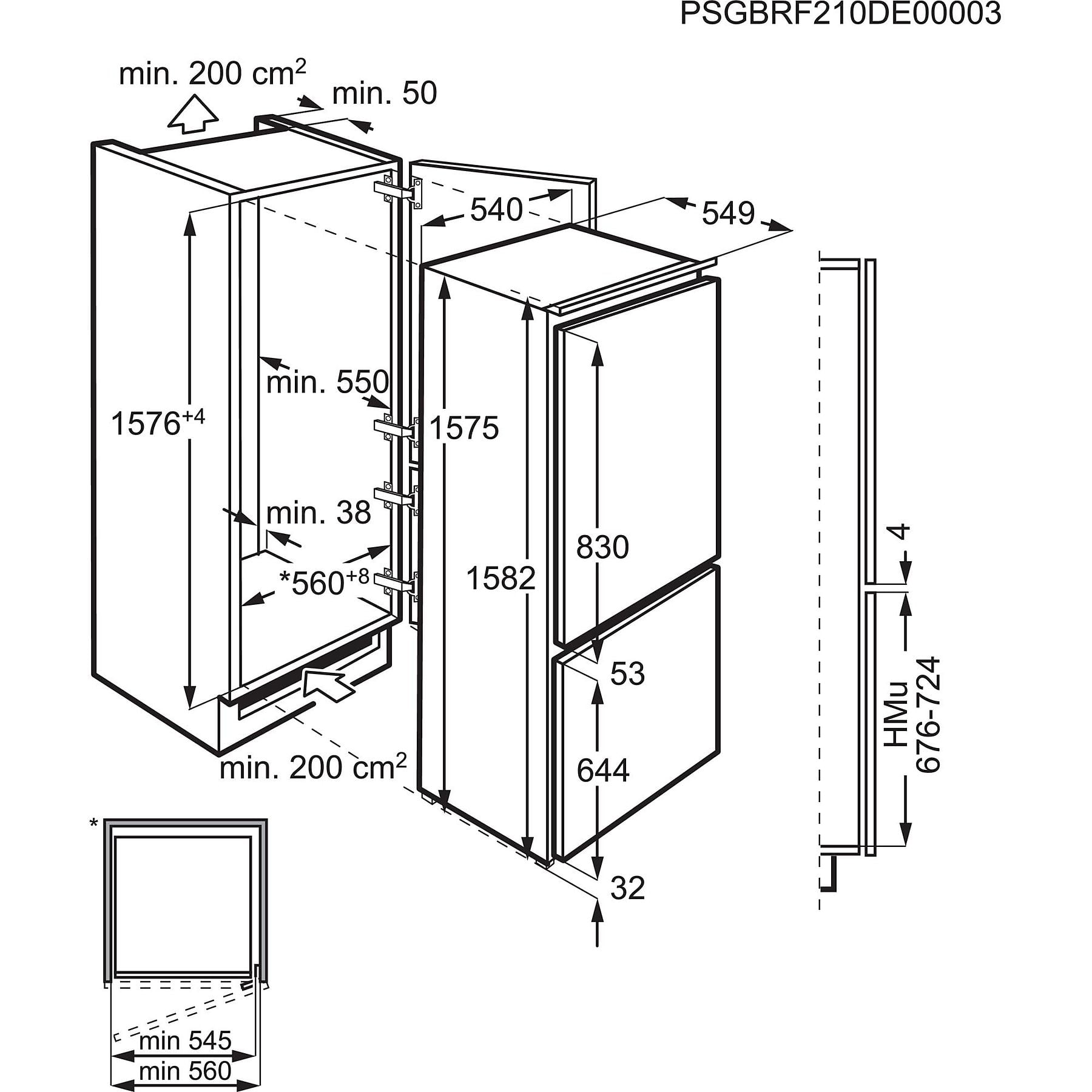 AEG TS5S161ES Serie 5000 mit ColdSense Kühlgefrierkombination (E, 233 l, 1572 mm hoch, Weiß) AEG