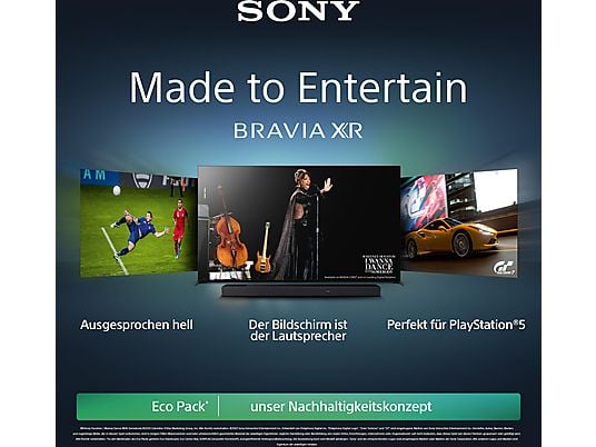 SONY BRAVIA XR-55A80L OLED TV (Flat, 55 Zoll / 139 cm, UHD 4K, SMART TV, Google TV) SONY