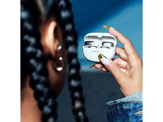 BOSE Ultra Open Earbuds, Open-ear Kopfhörer Bluetooth Rauchweiß BOSE