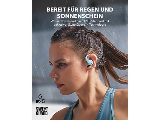 SOUNDCORE BY ANKER AeroFit Pro, Open-ear Kopfhörer Bluetooth Aquamarinblau SOUNDCORE BY ANKER
