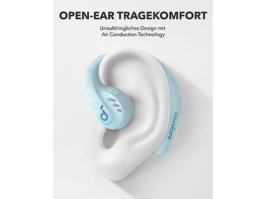 SOUNDCORE BY ANKER AeroFit Pro, Open-ear Kopfhörer Bluetooth Aquamarinblau SOUNDCORE BY ANKER