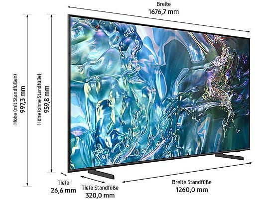 SAMSUNG GQ75Q60D QLED TV (Flat, 75 Zoll / 189 cm, UHD 4K, SMART TV, Tizen) SAMSUNG
