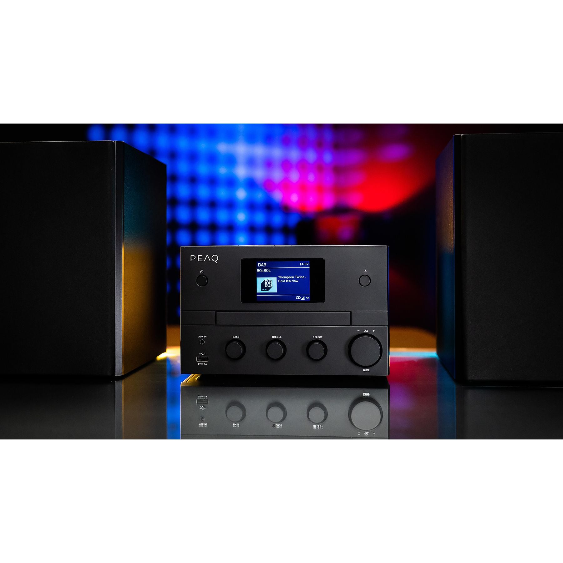 PEAQ PMS 400 Micro Hifi System mit DAB+/FM Tuner (Schwarz) PEAQ