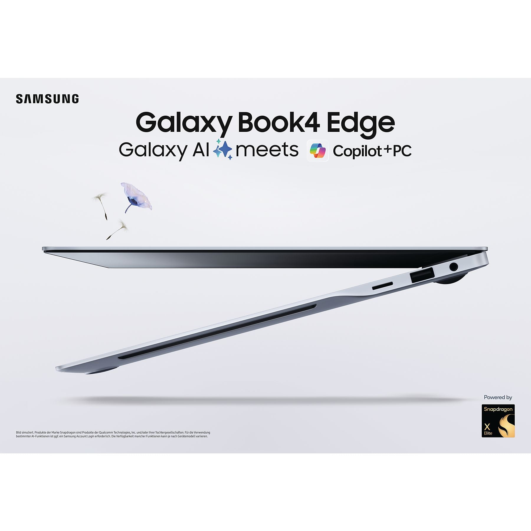 SAMSUNG Galaxy Book 4 Edge, Copilot+ PC - 16 Zoll - Qualcomm Snapdragon X Elite - 16 GB - 512 GB - Qualcomm Adreno™ Onboard Graphics - Windows 11 Home SAMSUNG