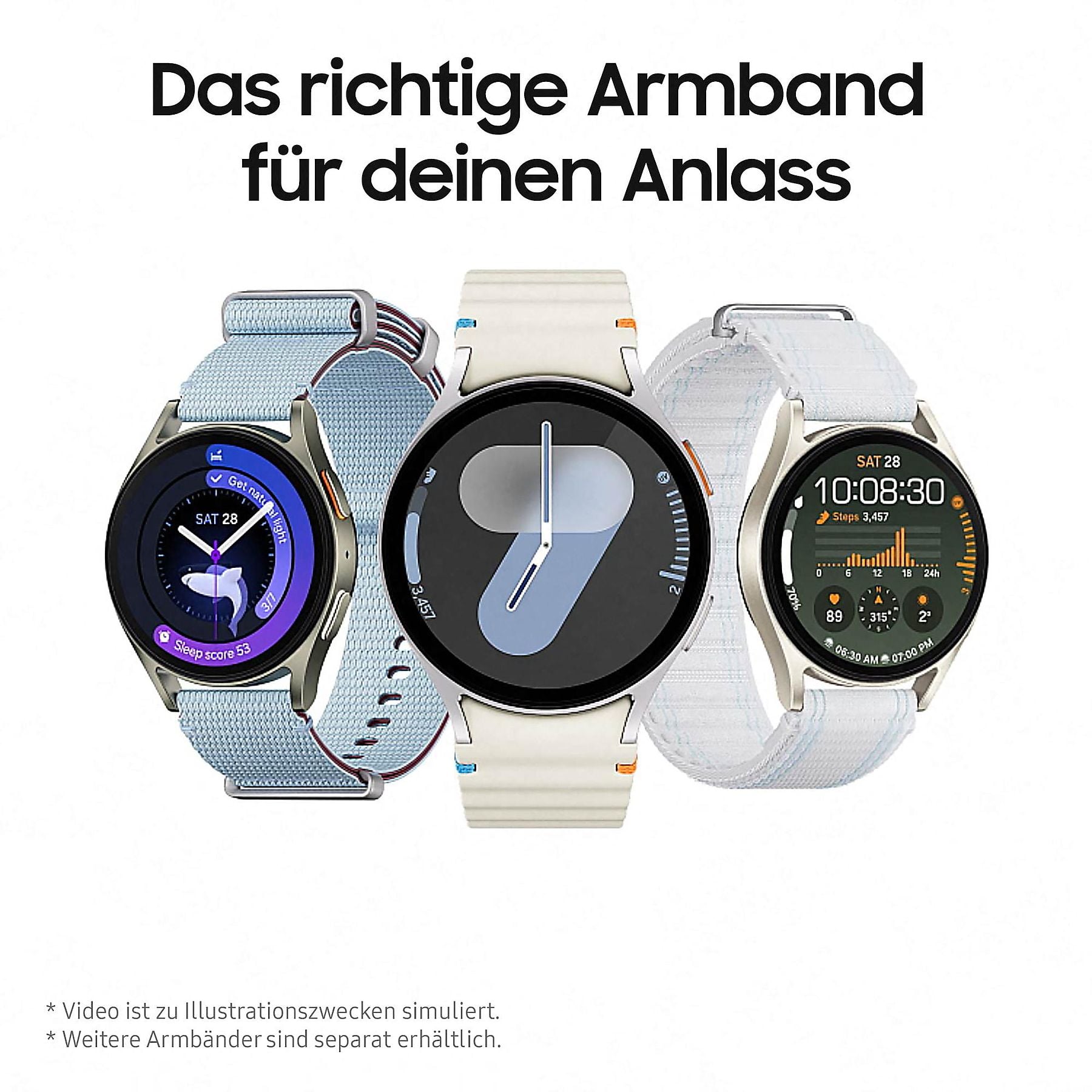 SAMSUNG Galaxy Watch7 BT 40 mm Smartwatch Aluminium Nitrilkautschuk, 85-110 mm, Green SAMSUNG