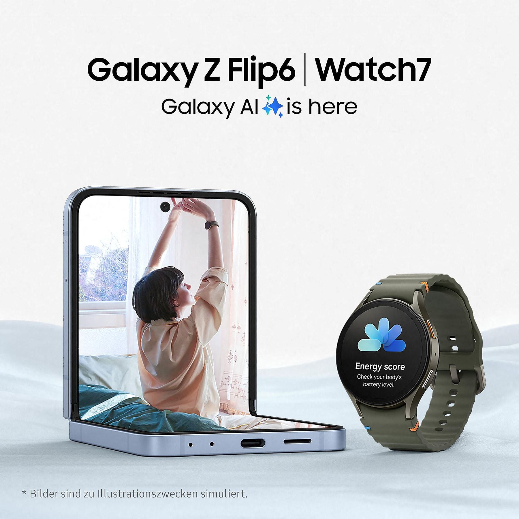 SAMSUNG Galaxy Watch7 LTE 44 mm Smartwatch Aluminium Nitrilkautschuk, 85-130 mm, Silver SAMSUNG
