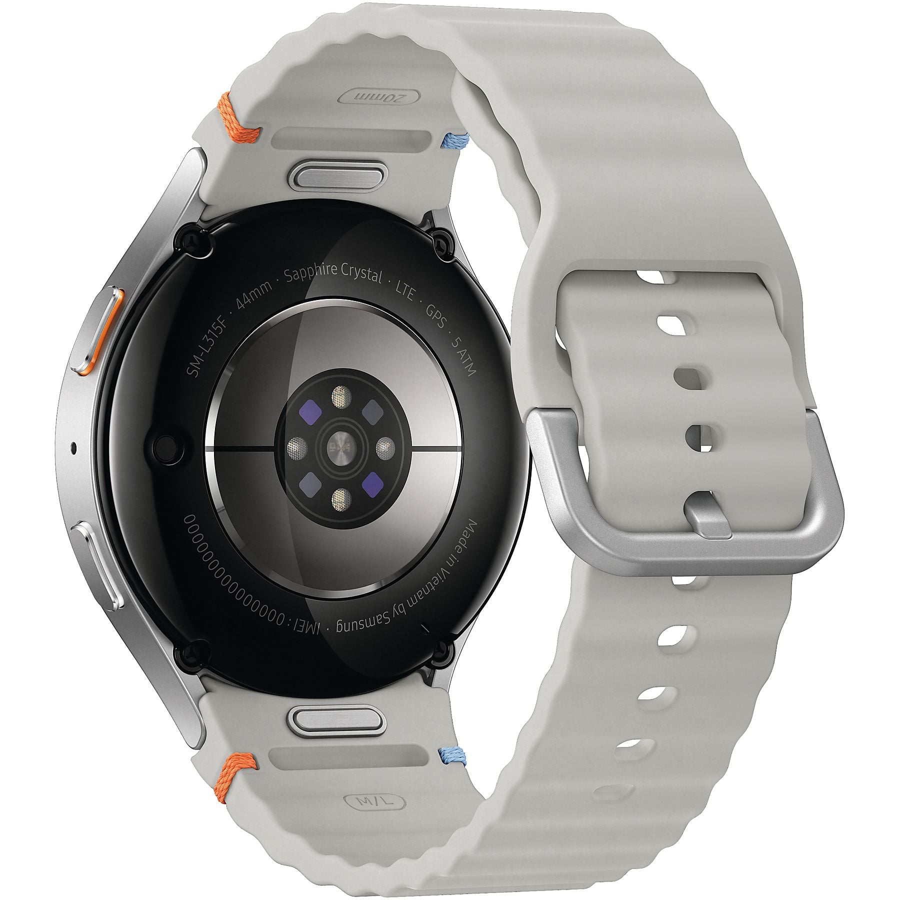 SAMSUNG Galaxy Watch7 LTE 44 mm Smartwatch Aluminium Nitrilkautschuk, 85-130 mm, Silver SAMSUNG