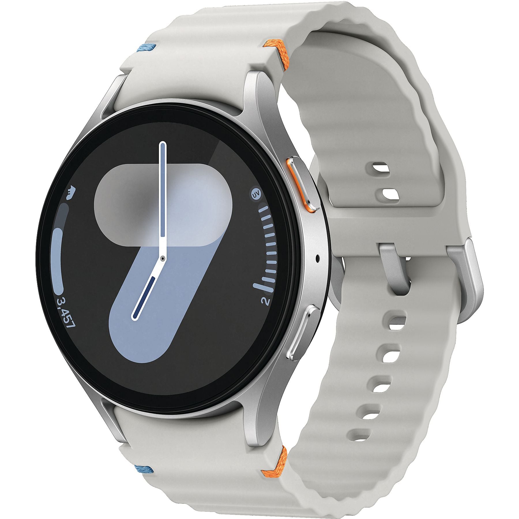 SAMSUNG Galaxy Watch7 LTE 44 mm Smartwatch Aluminium Nitrilkautschuk, 85-130 mm, Silver SAMSUNG