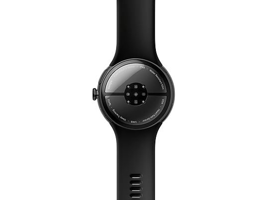 GOOGLE Pixel Watch 3 (LTE) 45 mm, Smartwatch Aluminium Fluorelastomer, 150–185 mm, 165–215 mm, Obsidian GOOGLE