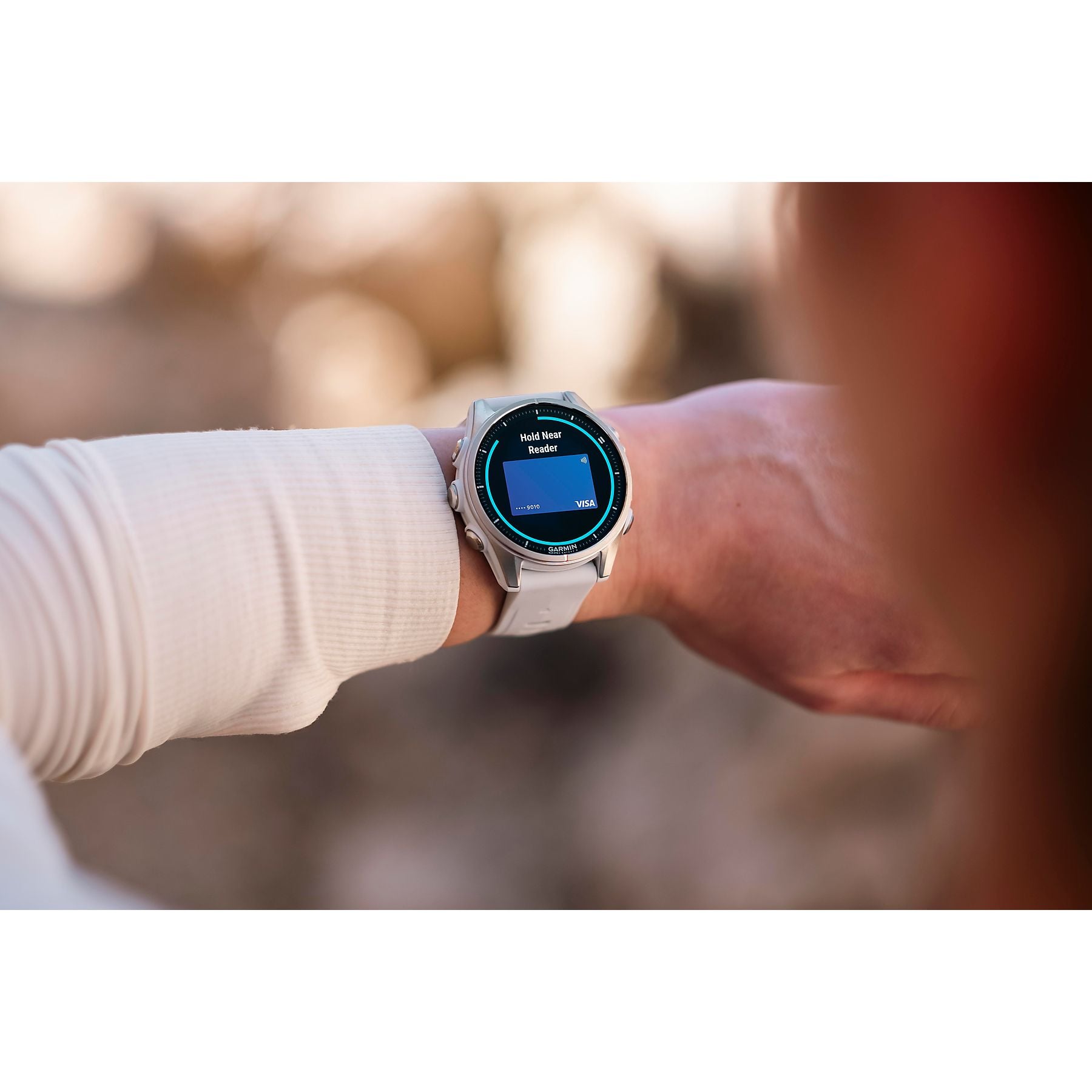 GARMIN fenix® 8 - 43 mm AMOLED Smartwatch Edelstahl Silikon, 20 mm, Steinweiß GARMIN