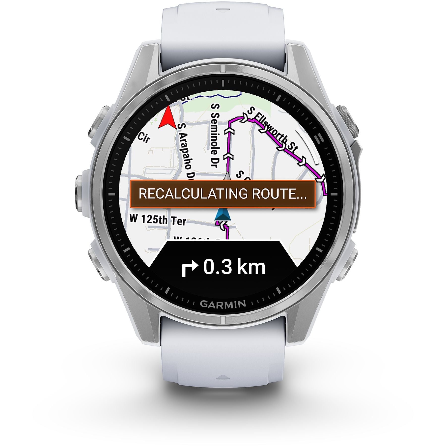 GARMIN fenix® 8 - 43 mm AMOLED Smartwatch Edelstahl Silikon, 20 mm, Steinweiß GARMIN
