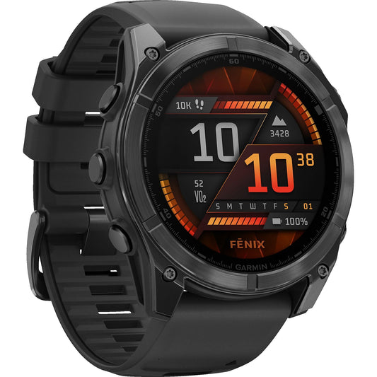 GARMIN fenix® 8 - 51 mm AMOLED Smartwatch Edelstahl Silikon, 26 mm, Schwarz GARMIN