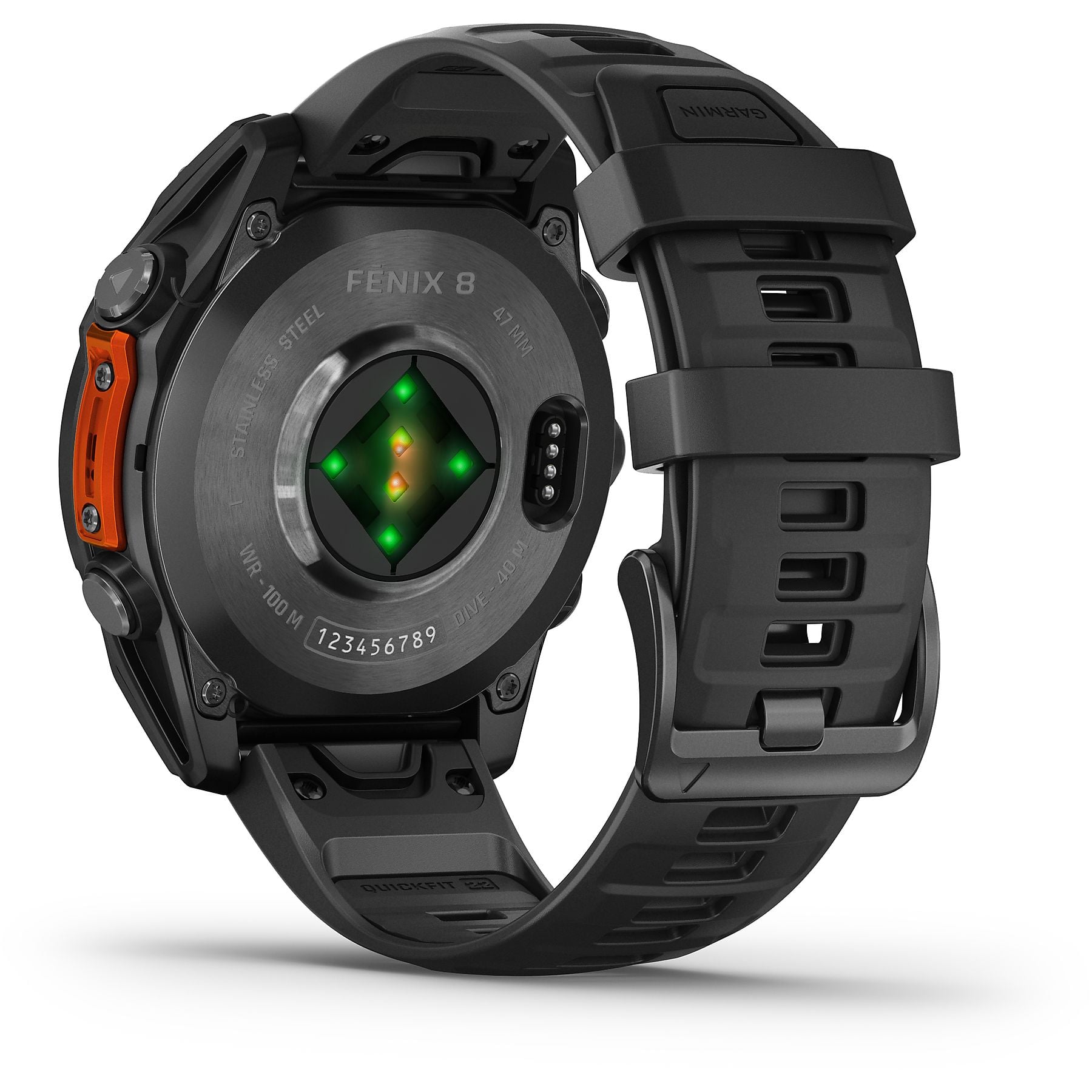 GARMIN fenix® 8 - 47 mm AMOLED Smartwatch Edelstahl Silikon, 22 mm, Schwarz GARMIN