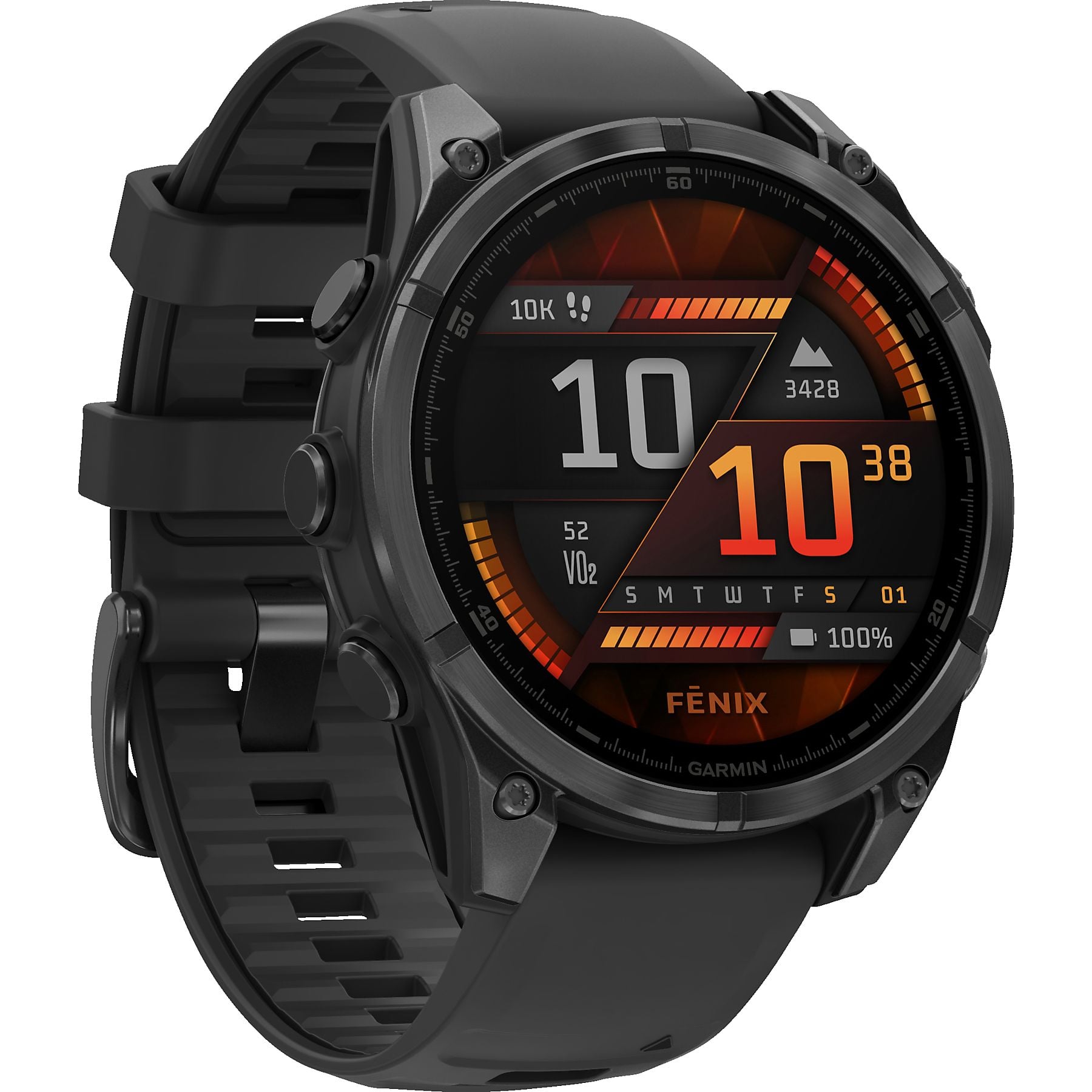 GARMIN fenix® 8 - 47 mm AMOLED Smartwatch Edelstahl Silikon, 22 mm, Schwarz GARMIN