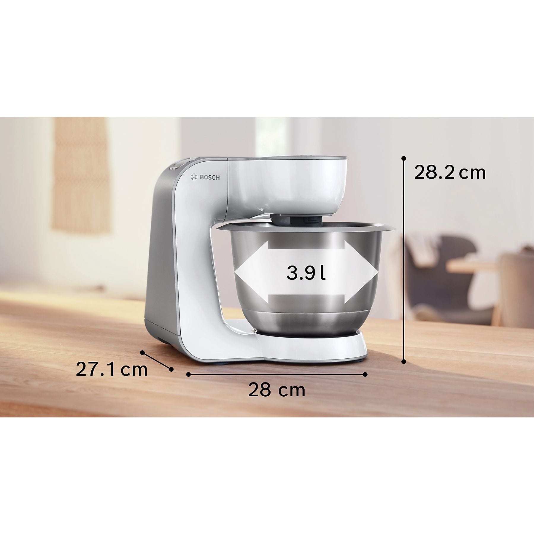 BOSCH MUM58210 Serie 4 Küchenmaschine Weiß (Rührschüsselkapazität: 3,9 l, 1000 Watt) BOSCH